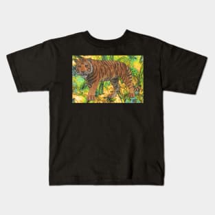 Tiger in Fantasy Jungle Kids T-Shirt